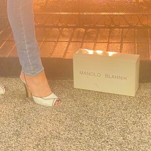 Manolo Blahnik White Heels